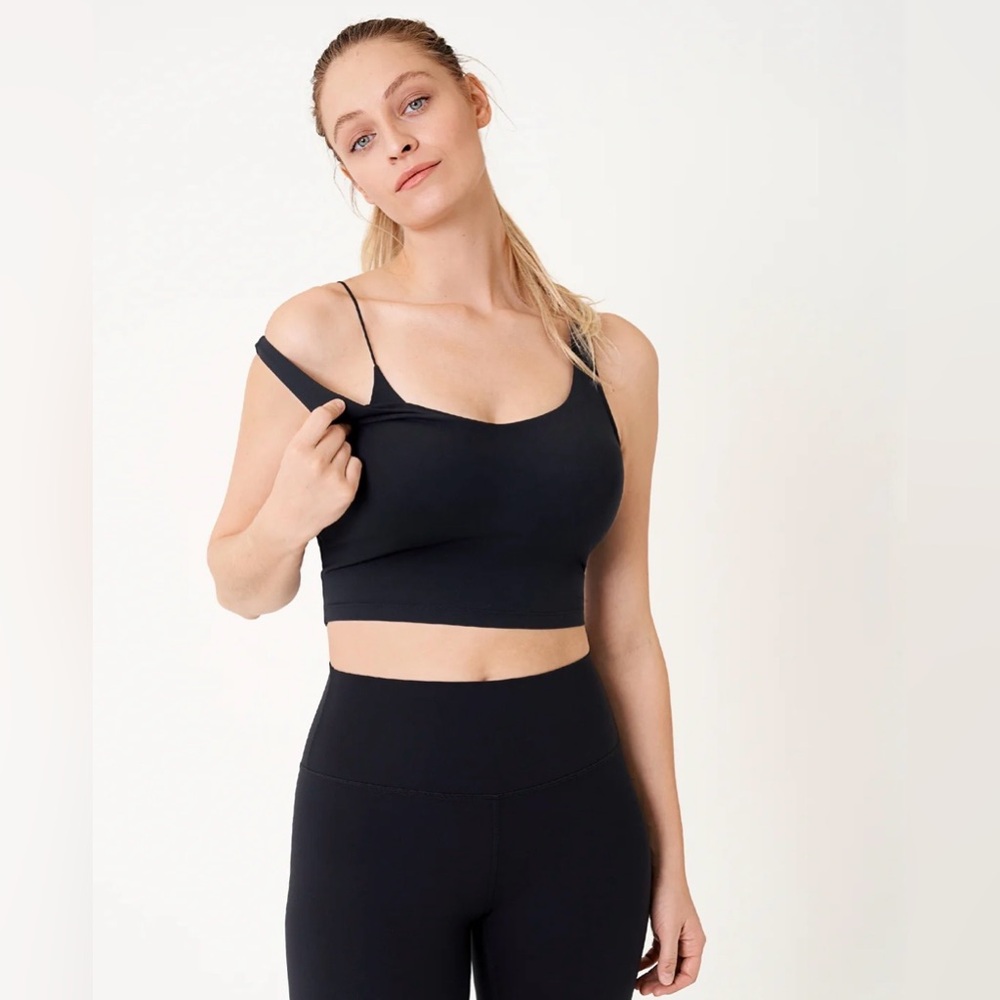 Seamless Black Nursing Crop Top - Comfortable Support - Picture 2 of 9